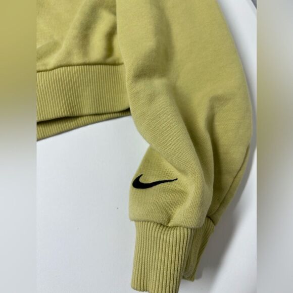 Nike Women's Sportswear Crop Fleece Hoodie Sweatshirt Tea Tree Size S - Picture 4 of 13